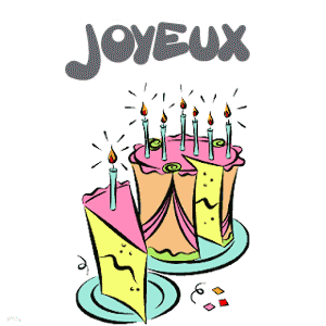 Gif joyeux anniversaire gateau bougies